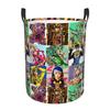 JoJo Bizarre Adventure Laundry Basket Collapsible Japan Anime Laundry Hamper for Household Items Bathroom Organizer Storage Bins