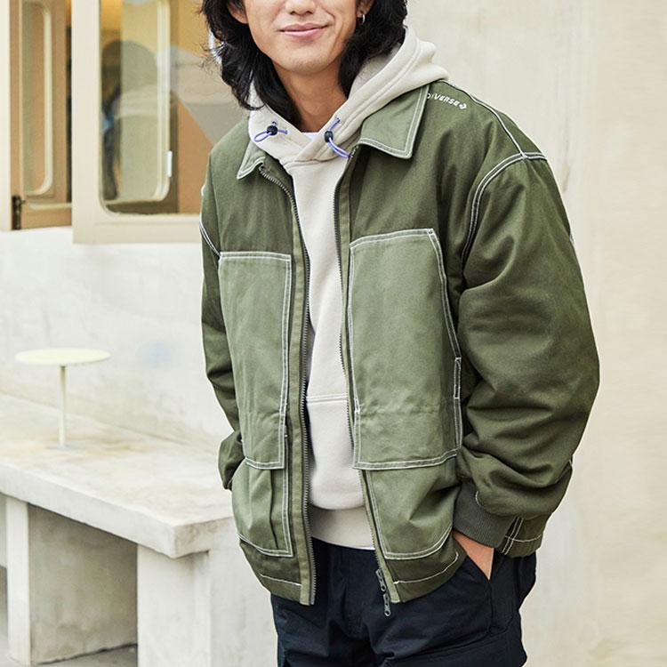 Converse Colorblock Pocket Jacket Unisex Grass Green 10022907-A01