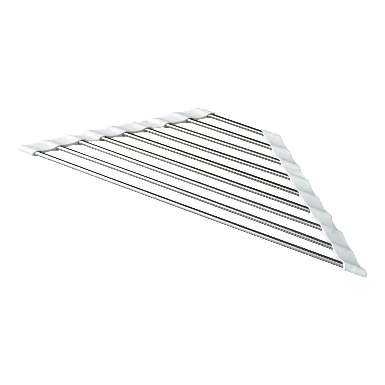 

LEC Antibacterial Foldable Sink Drainer Corner 45cm Wide Rack, (KK00102) білий