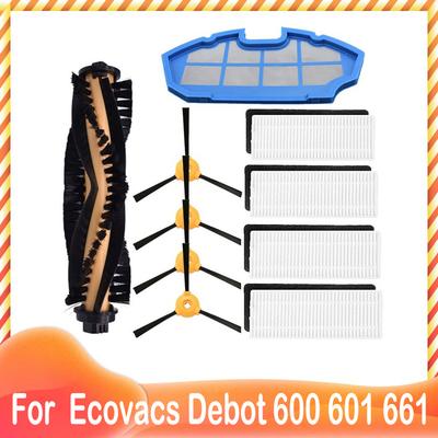 For Ecovacs Debot 600 601 661 Robot Vacuum Main Roller Side Brush Hepa Air Filter Cover Accessories Replacement Parts