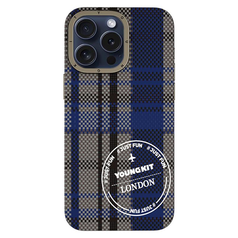 

YOUNGKIT Чохол для iPhone 15 Pro Max Сумісний з MagSafe 600D Арамідне волокно Чохол для телефону Blue