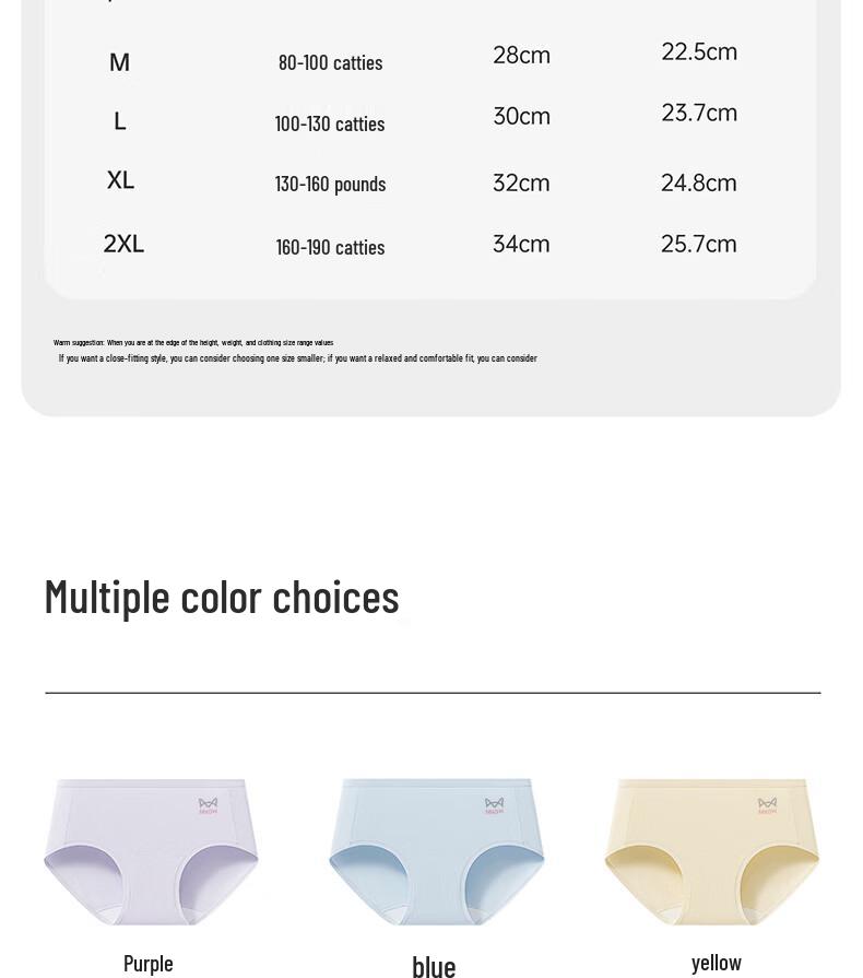 Mao Ren Women's Pure Cotton Antibacterial High-Waist Briefs