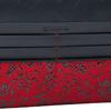 Indenya Long Wallet, T-Shaped, Red Deerskin with Black Lacquer Floral Arabesque Pattern, 2311-03-041