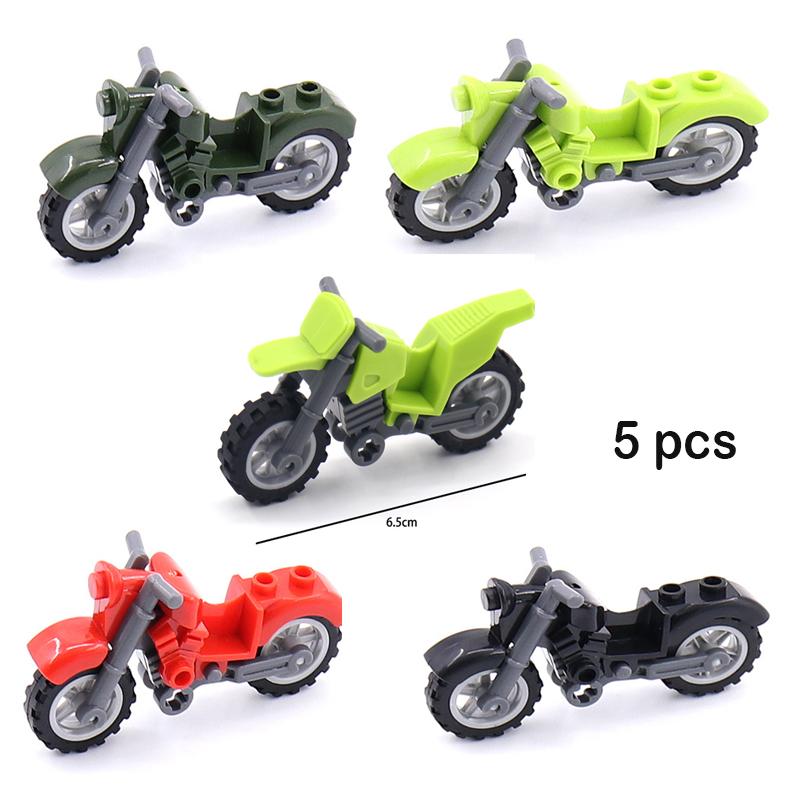 Military Motorcycle Building Block Vehicle Model Figures Accessories Soldiers WW2 Transportation Facility Police SWAT Toys