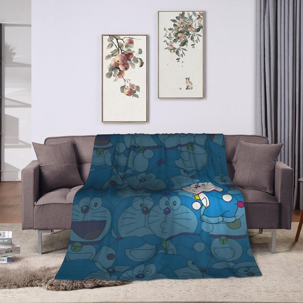 Cartoon D-Doraemon  Blanket Quality Soft Warm  Throw Blanket Spring Camping Outdoor Pattern Bedspread