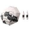 Travel Umbrella Windproof Waterproof Sun Protections Umbrellas 3 Folding 8 Ribs Sunshades Sun Umbrellas with Cats Pattern