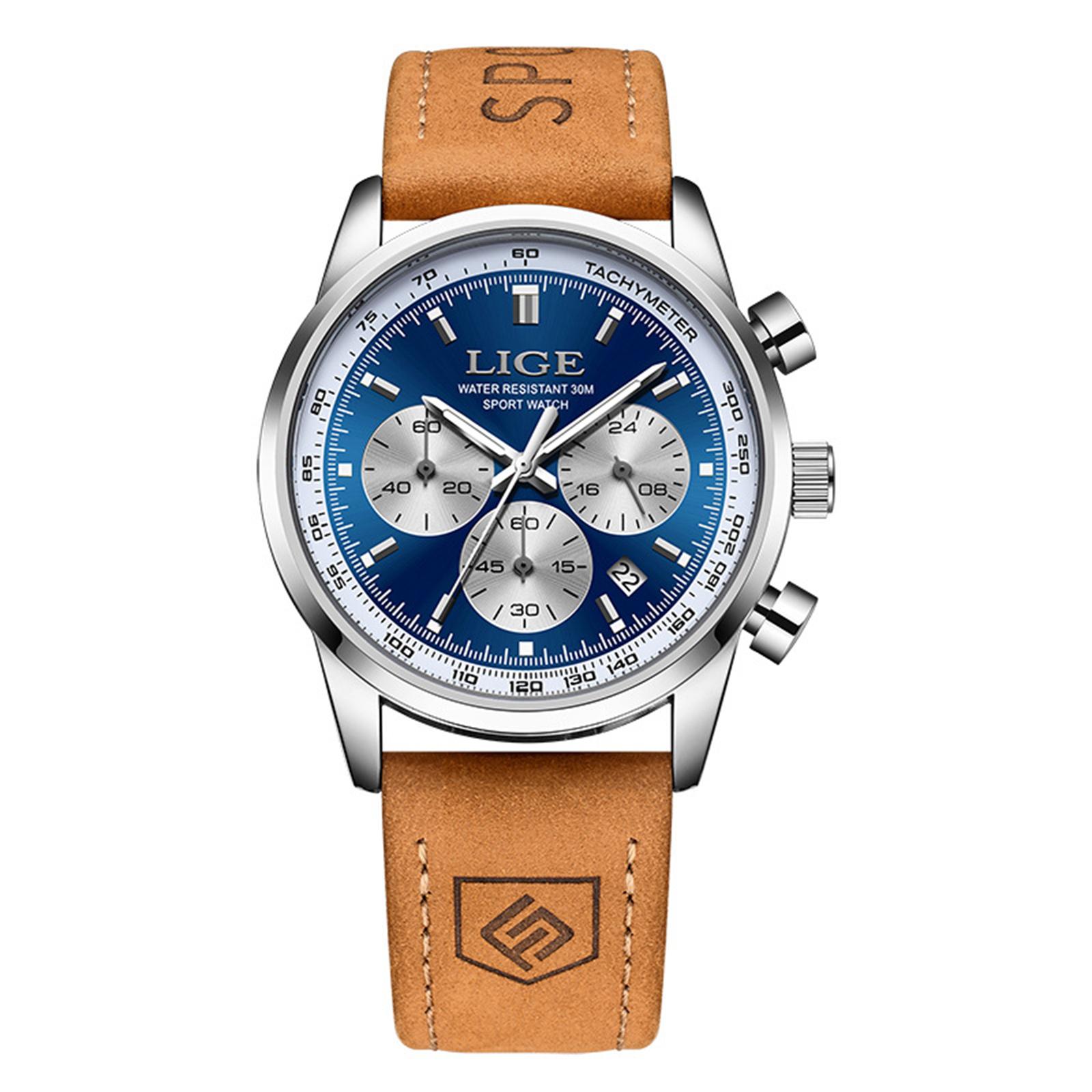 

Мужские водонепроницаемые светящиеся наручные часы-будильник для бега One Size