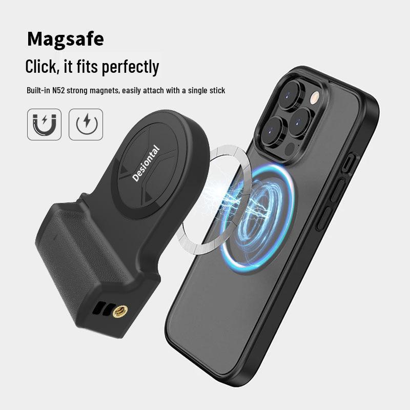 Magnetic Phone Grip & Bluetooth Remote Stabilizer for Enhanced Photography