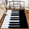 Tappeto con Motivo Tastiera di Pianoforte per Decorazione Soggiorno, Bianco e Nero Adatto all'uso come antiscivolo per divani di soggiorno e camera da letto