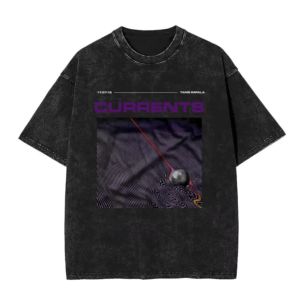 Limited Washed Vintage Rock Band Tame Impala Deadbeat Graphic Tshirt Unisex Women Casual Oversized T Shirts Unisex Retro Streetwear