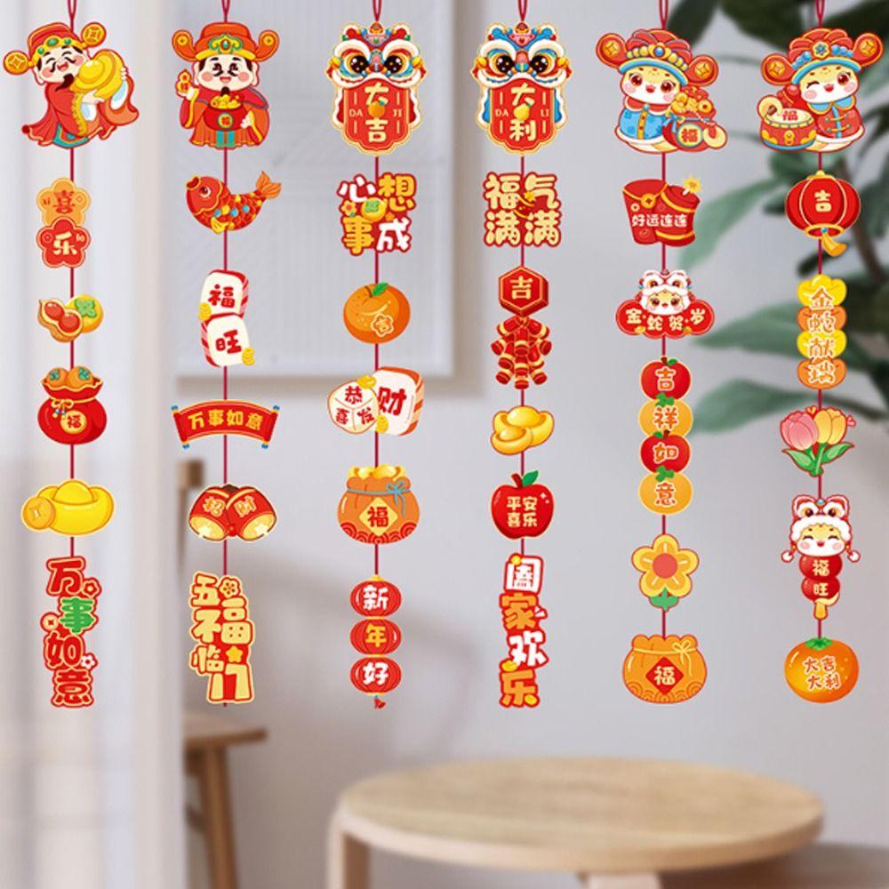 2pcs Blessing Snake Year Red Couplet Traditional Fu Character Pendant  Wall Bedroom Decoration