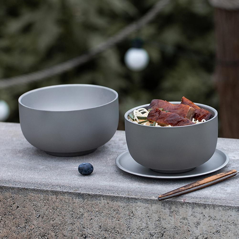 Titanium Purification Bowl Ultralight Portable Double Walled Tableware For Outdoor Camping BBQ Picnic Coffee Tea Yogurt