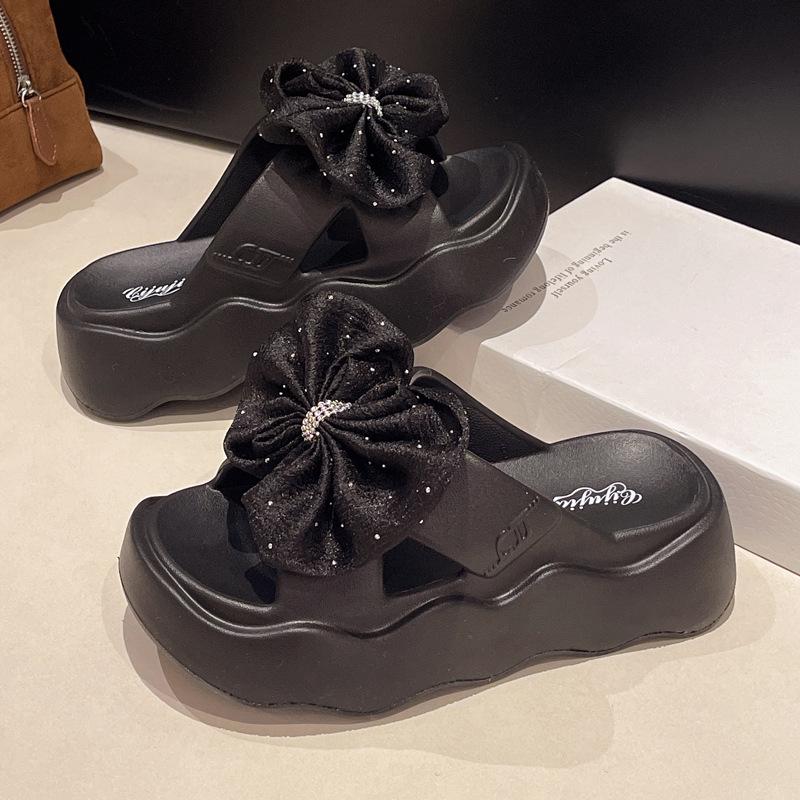 

Модные женские шлепанцы с бантом 2025 - На толстой подошве, увеличивающие рост, удобные, нескользящие, универсальные для летней носки на открытом воздухе 39-40