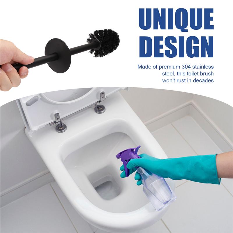 Toilet Brush And Holder, Bathroom Stainless Steel Toilet Brush With Holder, Toilet Wall Mounted Cleaning Brush-B61B