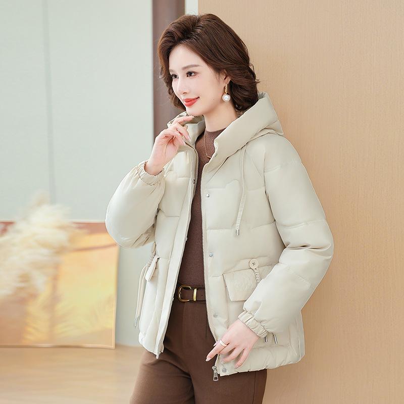 Dámská ležérní bunda s bavlněnou vycpávkou Středně dlouhá zimní volná teplá bunda s bavlněnou vycpávkou