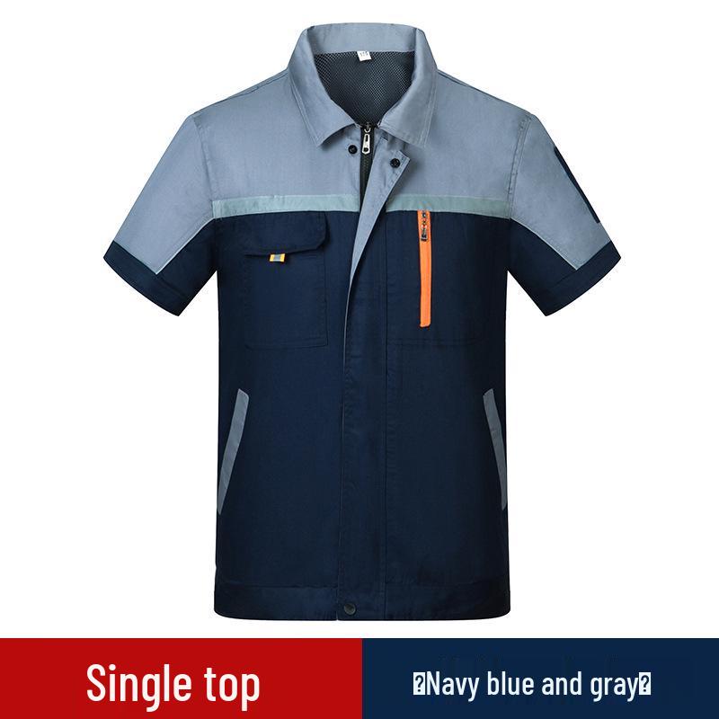 

Дышащая рабочая одежда из полиэстера и хлопка для лета: Униформа с коротким и длинным рукавом, влагоотводящая, светоотражающая для строительства и авторемонта. XXL