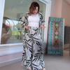 2026 Amazon Europe and the United States summer new fashion printed cardigan wide-leg pants trousers set cross-border hot-selling fashion