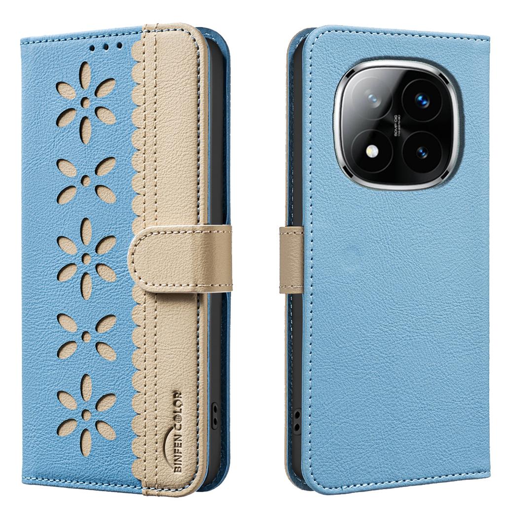 For Xiaomi Redmi Note 14 Pro+ 5G/Xiaomi Redmi Note 14 Pro 5G Leather Case BINFEN COLOR BF36 Floral Pattern Phone Cover RFID Blocking Wallet Stand
