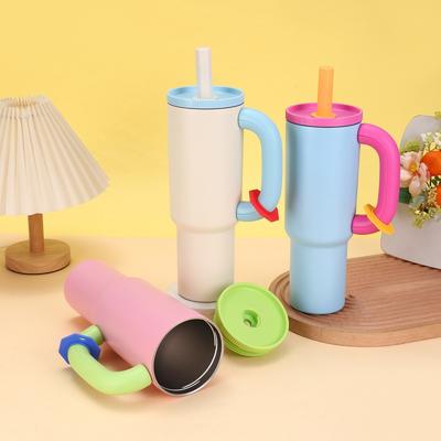40oz 304 Paslanmaz Çelik Pipetli Yalıtımlı Buz Bardağı Büyük Kapasiteli Termal Kupa Saplı Tumbler Şık Yalıtımlı Kahve Bardağı