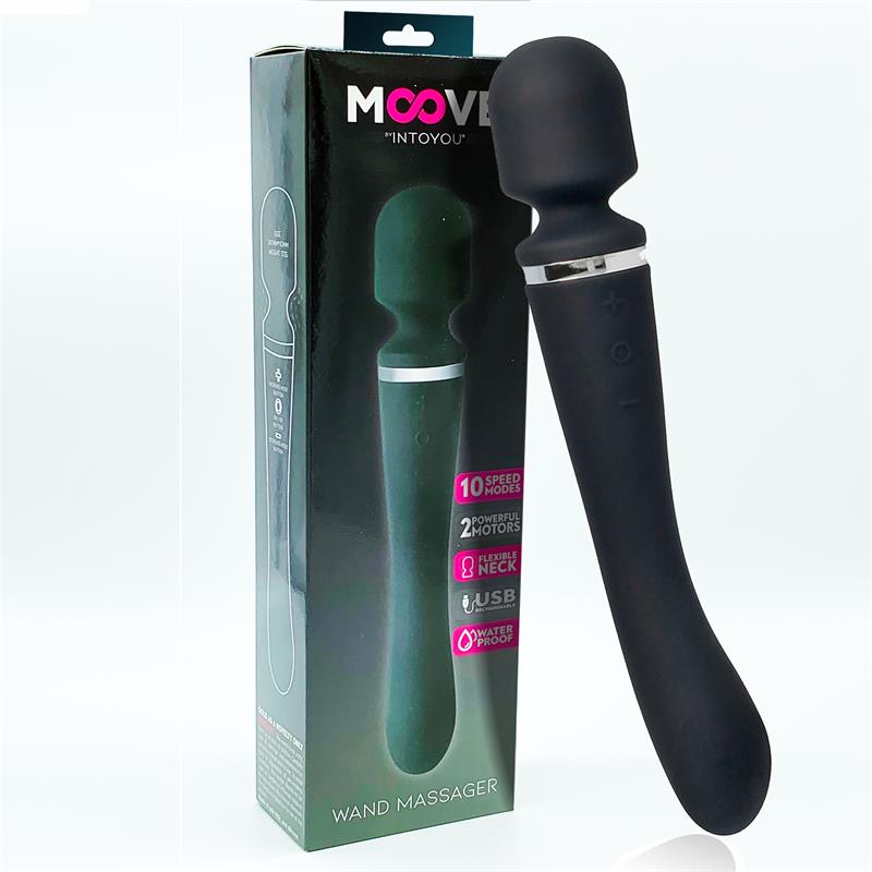 2 In 1 Black Silicone Massager