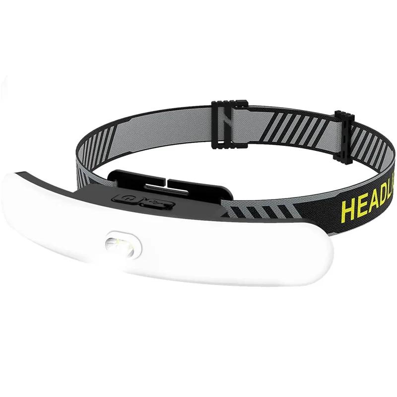 

Налобный фонарь с широким лучом 230°, сверхъяркий перезаряжаемый прожектор, светодиодный фонарик USB COB, легкий прожектор, водонепроницаемый налобный фонарь белый