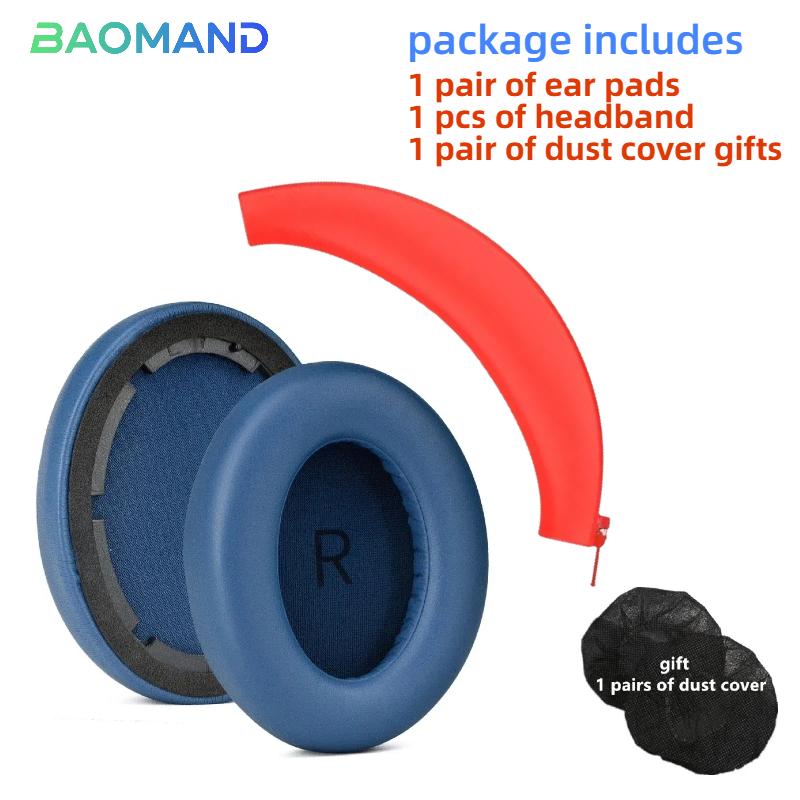 1 Set Replacement Ear Pads Earpads Headband for 1MORE SonoFlow Headphones Memory Foam Ear Cushion Cover