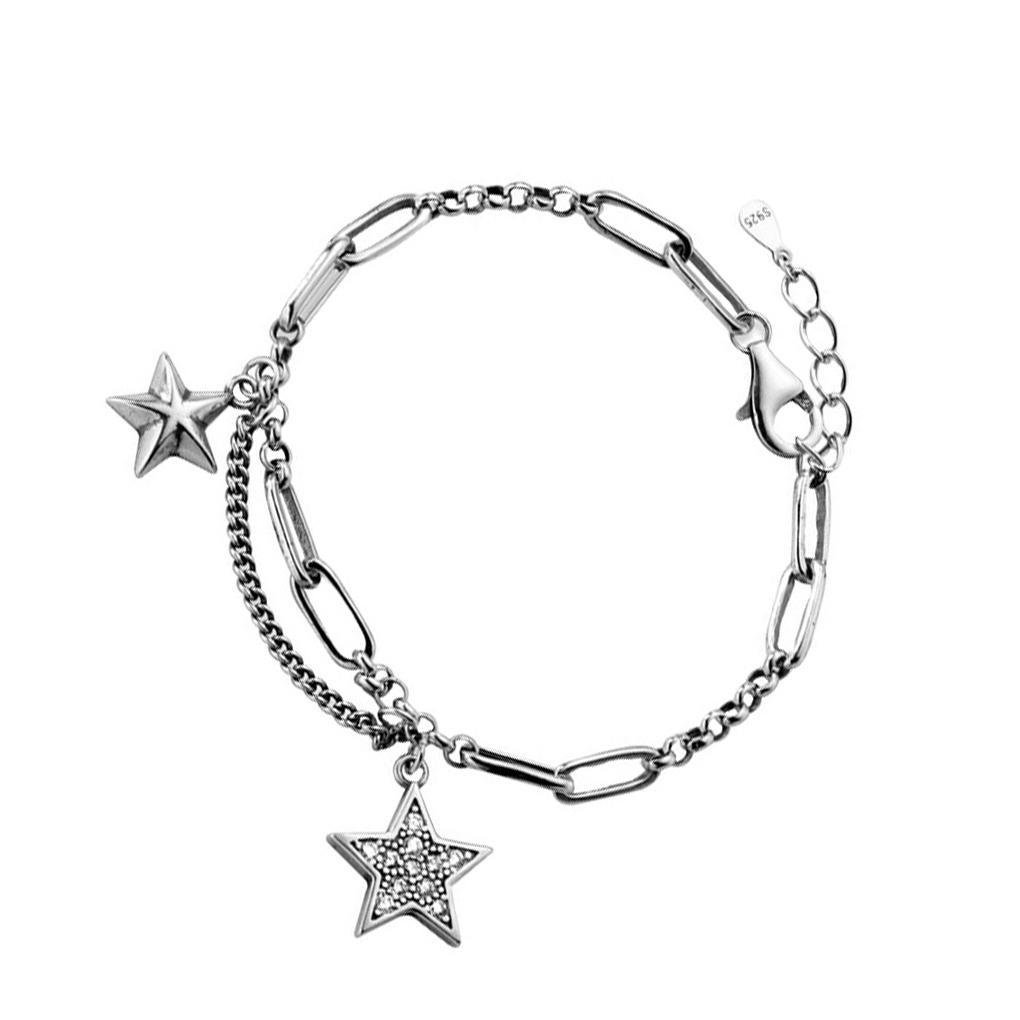 

DSOUWEH Bracelet For Women Men - Love Heart Silver Bracelet With Buckle Chains Suitable For Wide Range Of People Alloy
