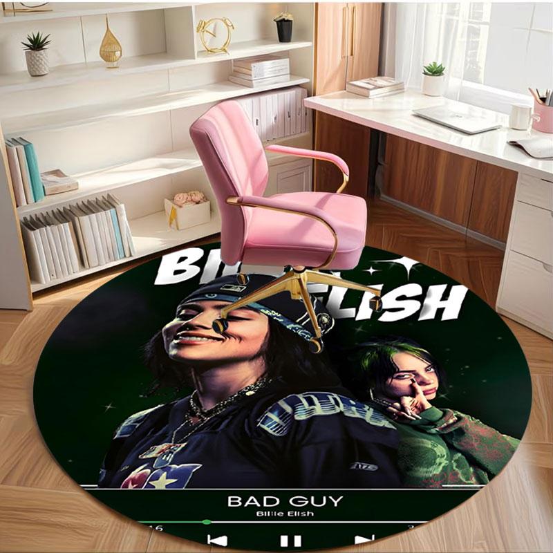 Billie Eilish Print Round Rug, Washable Floor Carpet, For Entryway Dorm Laundry Room Office Study, Home Decor Birthday Christmas Gift