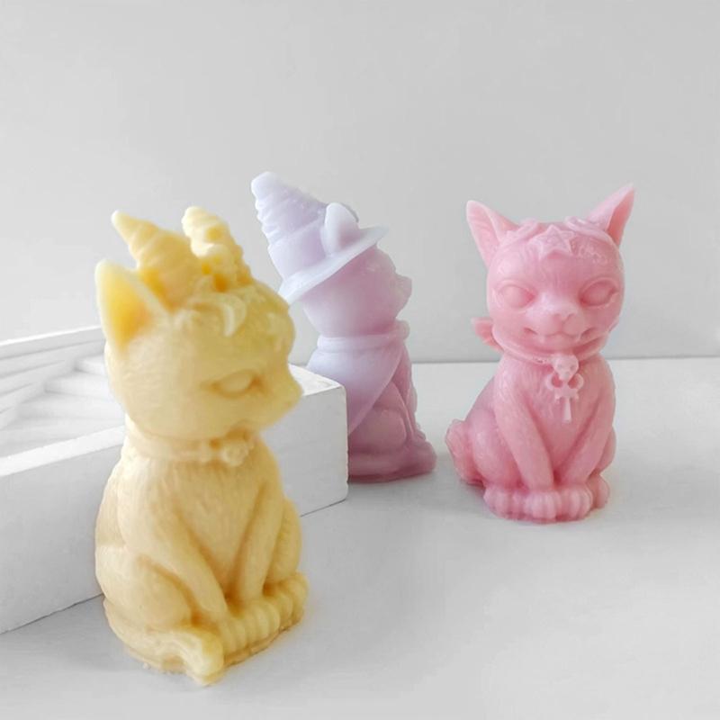 Seifenformen Kerzenformen Dämonenkatzenförmige Silikon-Bastelform Silikonmaterial Perfektes Geschenk für DIY-Handarbeitsliebhaber