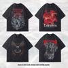 Vintage Vintage Vintage Half-Sleeved Top American Trendy High Street Print Washed Short-Sleeved T-Shirt Men