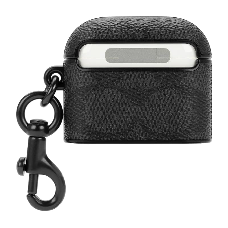 AirPods Leather Authentic Coach C [Coach] (3rd Generation) Case, (Signature Charcoal)