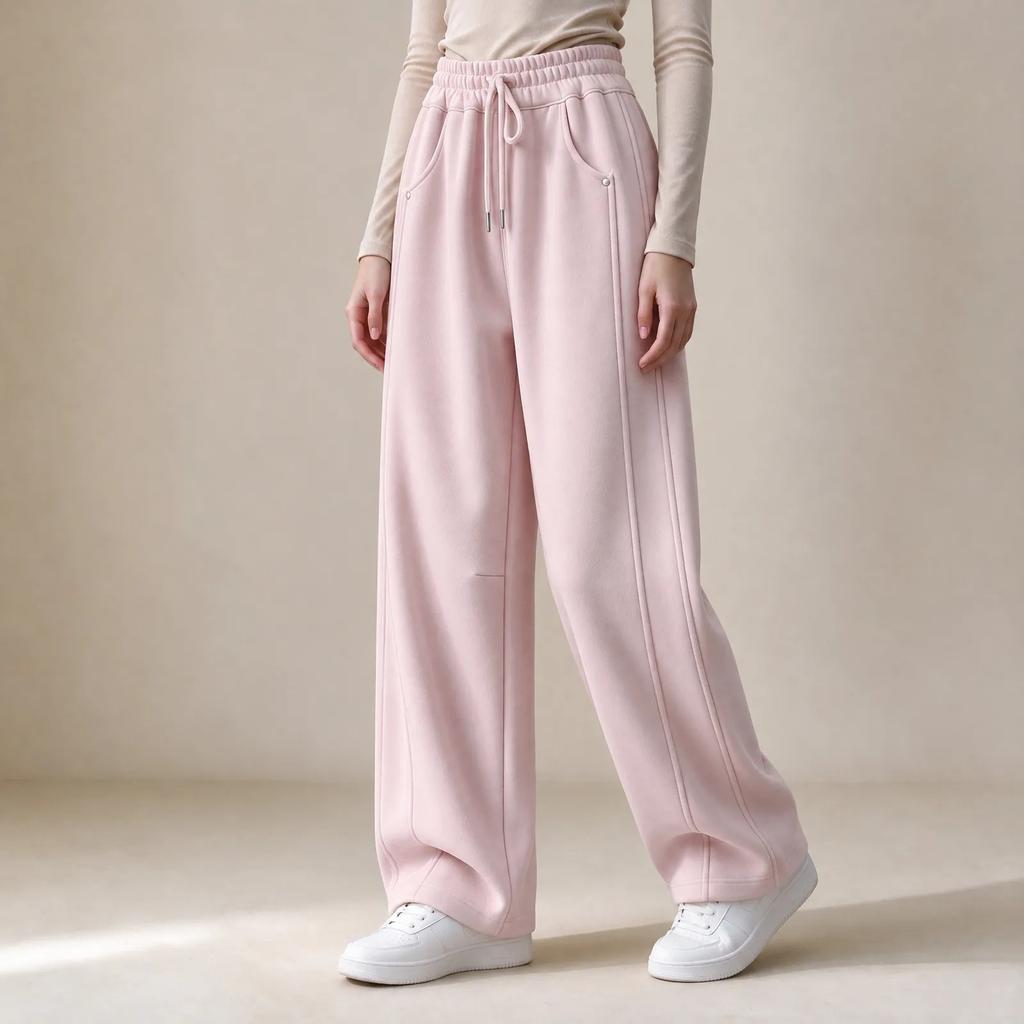 Girls' Casual Color Wide Leg Straight Pants for Everyday Wear