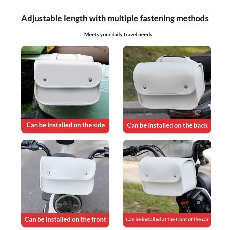 Waterproof PU Leather Electric Bike Hanging Bag Large Capacity Universal for Motorcycle Cycling Commuting Travel