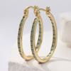 Trend Turquoise Golden Plated Large Round Hoop Earrings for Women Vintage Party Holiday Jewelry Accessories Perfect Gift