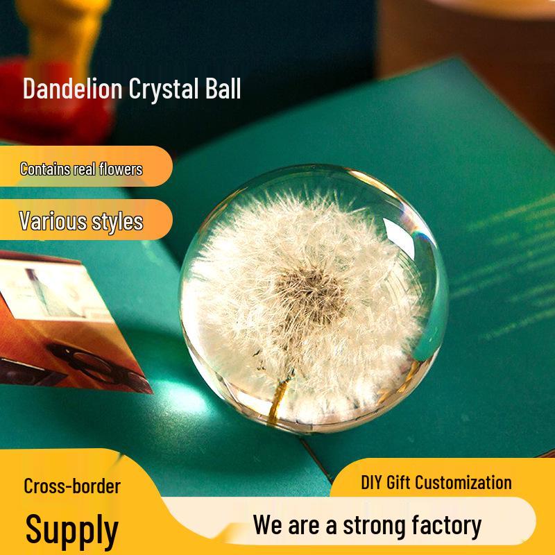 Dandelion & Sunflower Crystal Ball Ornament - High-End Gift for Christmas, Birthday, or Valentine's Day (M2)