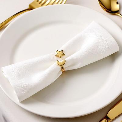 Star and Moon Napkin Rings Elegant Napkin Holders for Weddings Anniversaries Birthdays Easter Christmas and Table Decor