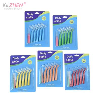 1Set L/I Shaped Interdental Brush Soft Bristles Dental Cleaning Tool For Teeth Gap Oral Care