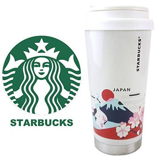 STARBUCKS Kolekce You Are Here Nerezový hrnek JAPAN 473ml Japonský styl Hora Fudži Třešňový květ Daruma Bonsai Hrad Ramen Sushi Lokální