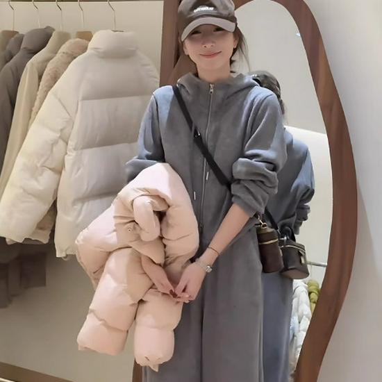 2026 Korean Style Hooded Sweatshirt & Elastic Waist Wide-Leg Pants Set for Women - Spring/Autumn Collection