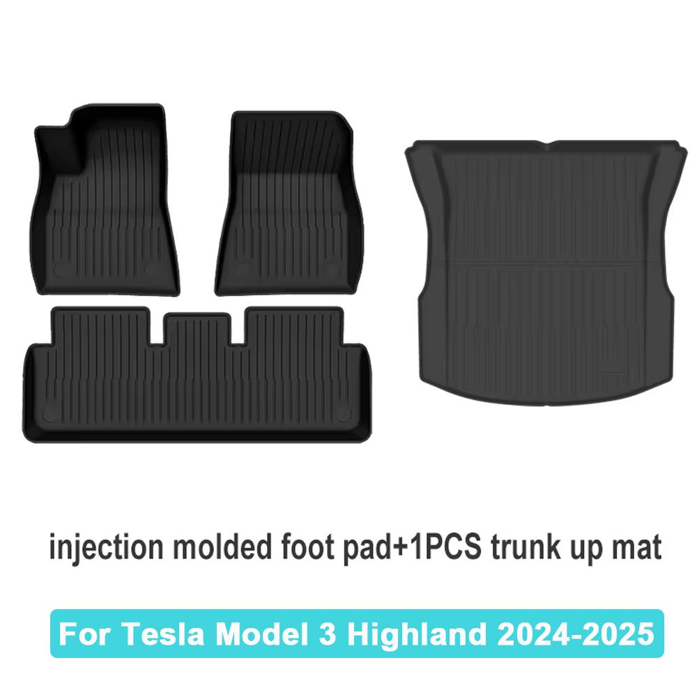 Car Floor Mats Cargo Liner For Tesla Model 3 Highland 2025 Waterproof Anti-slip Trunk Mat TPE Pads Tesla Model 3 2025 Highland