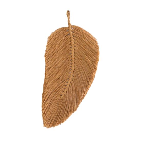 Exquisite Cotton Useful Wall Decor Boho Chic Woven Leaf Tassels Decor Wall Hanging Feather