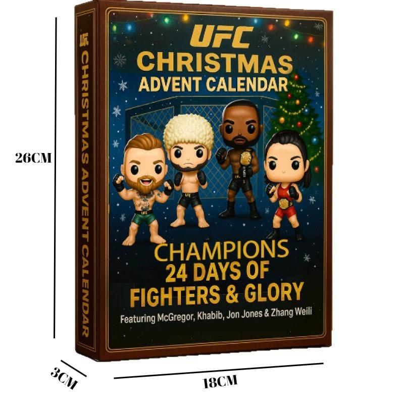 2D Plochý akrylový ultimátní bojovník adventní kalendář, s 24 legendami a šampiony UFC, dárky pro fanoušky UFC