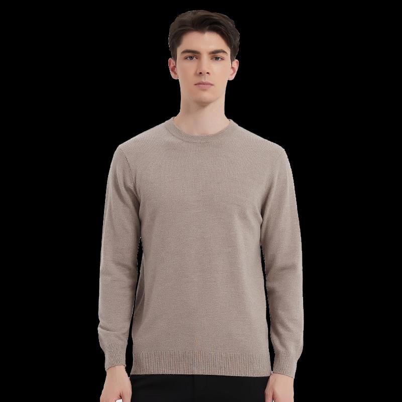 Hengyuanxiang Y2303 Men's Fine Wool Round Neck Pullover Sweater