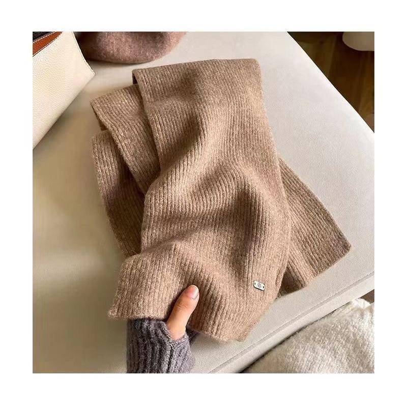 New Winter Solid Color Japanese and Korean Style October Siege Wool Scarf for Women Soft  Light Skinned and Versatile  Couple Scarf for Men