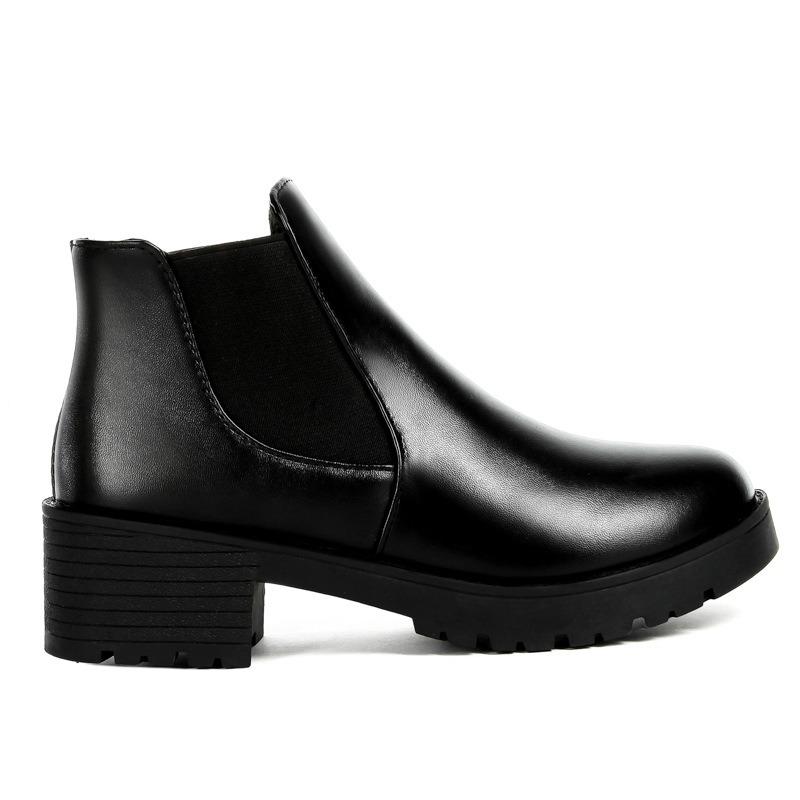 Herbst und Winter neue runde Zehen Martin Stiefel Damen Plateau Chelsea Kurzstiefel Damenstiefel