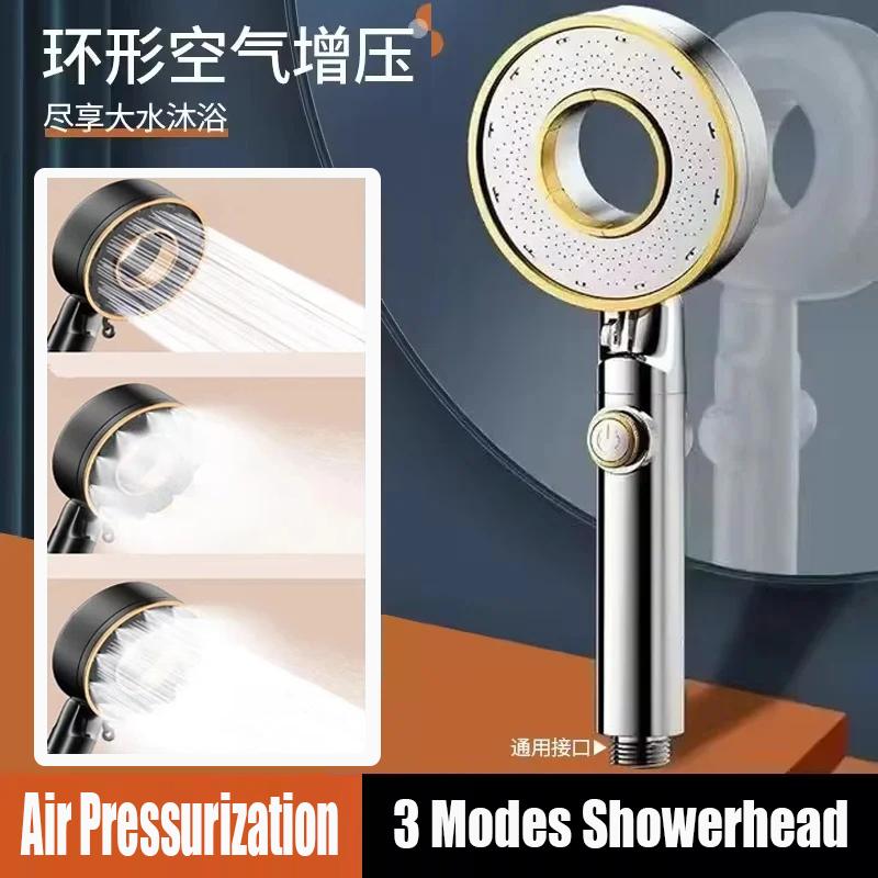 13 Inches Super Big Panel Ceiling Mounted Supercharge Shower Head Set 3 Modes High Pressure Large Flow Rainfall Bathroom Shower
