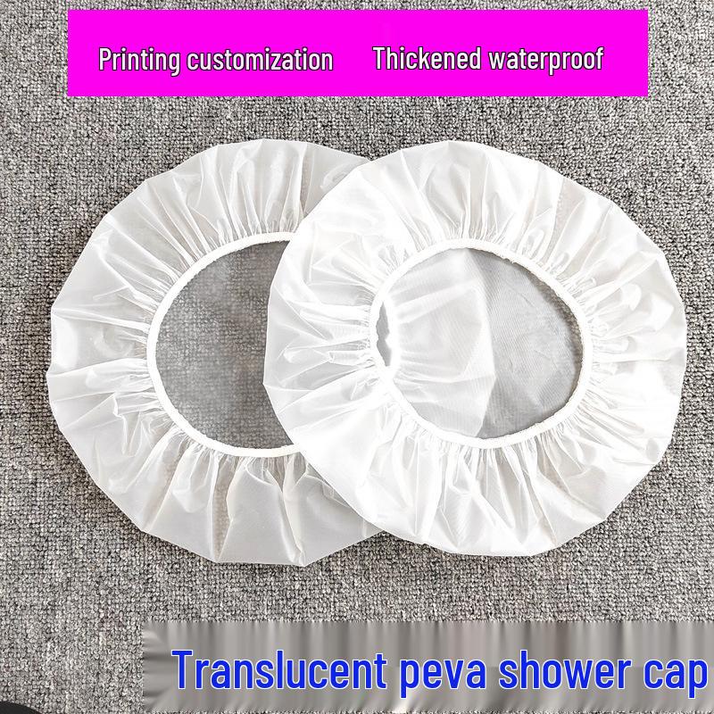 Universelle transparente Duschhaube mit Cartoon-Motiv – wasserdicht, geblümt, wiederverwendbar, Erwachsenengröße, einlagig.