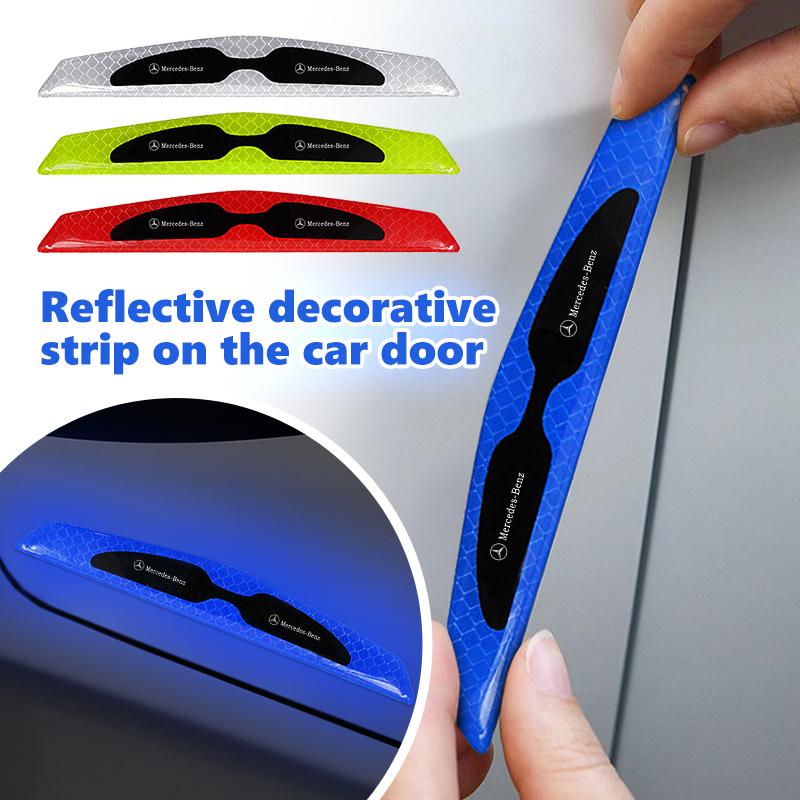 AABGW1 For Benz 4PCS 3D Epoxy Car Door Reflective Strips Security Warning Stickers Accessories Exclusive AMG SPRINTER V CLASS VIANO