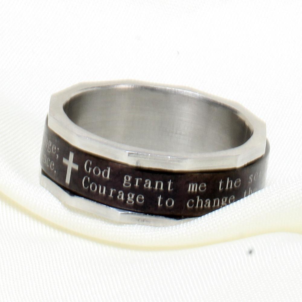 8MM Roterande Kors Rostfritt Stål Ring Minimalistiska Mode Smycken för Män Kvinnor