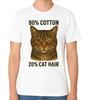 Cat 80% Cotton 20% Hair Funny Cat Lover Unisex Graphic T-Shirt